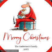 Assiettes En Carton Santa Claus Humor Red White Christmas Paper Plates