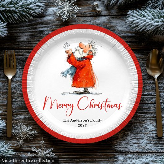 Assiettes En Carton Santa Claus Humor Stylish Christmas Paper Plates