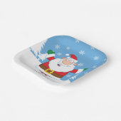 Assiettes En Carton Santa Claus in Snowy Winter Scene (Angulaire)