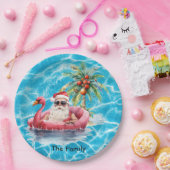 Assiettes En Carton SANTA Claus pool party Noël en juillet (Fête)