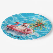 Assiettes En Carton SANTA Claus pool party Noël en juillet (Angle)