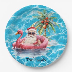 Assiettes En Carton SANTA Claus pool party Noël en juillet