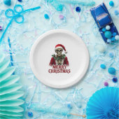 Assiettes En Carton Santa Claus Skeleton Outfit Skull Funny Christmas (Fête)