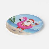 Assiettes En Carton Santa Claus with flamingo (Angle)