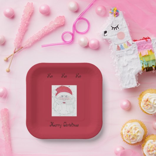Assiettes En Carton Santa Clause "Ho Ho Ho" Noël (Fête)