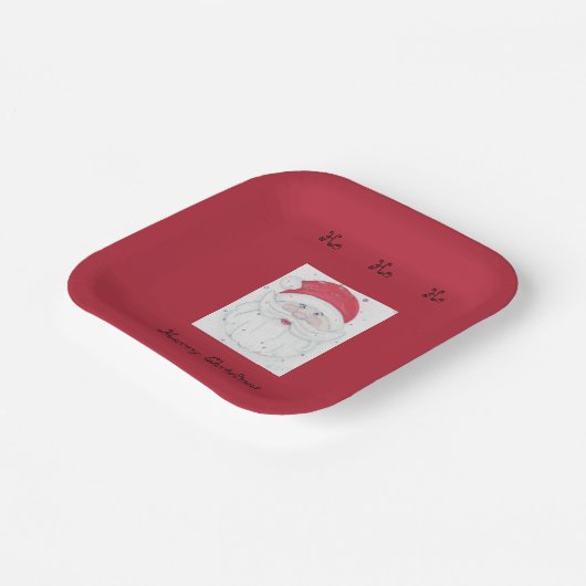 Assiettes En Carton Santa Clause "Ho Ho Ho" Noël (Angulaire)