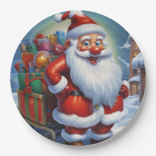 Assiettes En Carton Santa Clause Joyeux Noël Bonne année