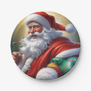 Assiettes En Carton Santa Clause Joyeux Noël Bonne année
