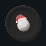 Assiettes En Carton Santa Hat Christmas Golf<br><div class="desc">Santa Hat Christmas Golf</div>