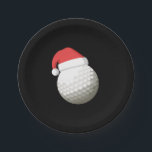 Assiettes En Carton Santa Hat Christmas Golf<br><div class="desc">Santa Hat Christmas Golf</div>