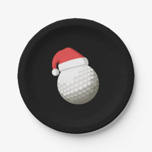 Assiettes En Carton Santa Hat Christmas Golf