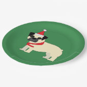 Assiettes En Carton Santa Pug (Angle)