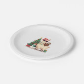 Assiettes En Carton Santa Xmas Funny Llama Sloth Christmas (2) (Angle)