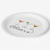 Assiettes En Carton Santé! Cocktails Martini Cosmo Manhattan Boissons (Angle)