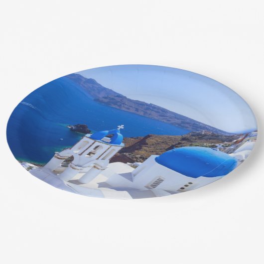 Assiettes En Carton Santorin (Angle)