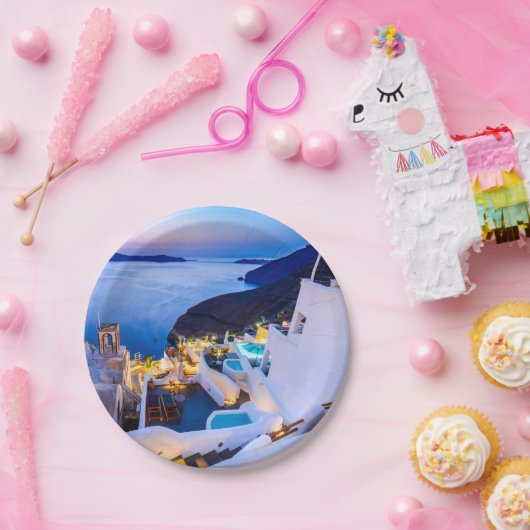 Assiettes En Carton Santorin (Fête)