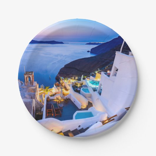 Assiettes En Carton Santorin (Devant)