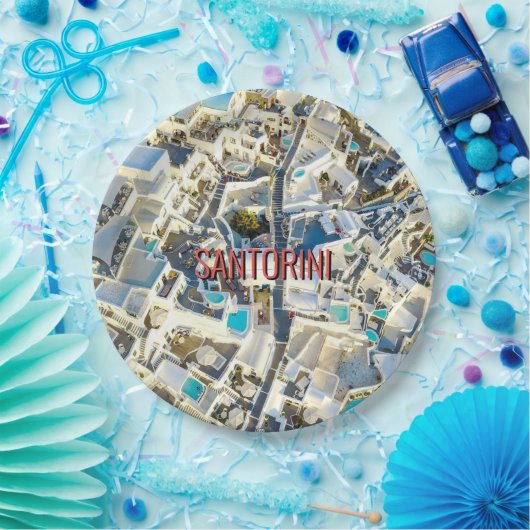 Assiettes En Carton Santorin - Grèce (Fête)