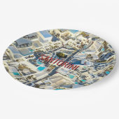 Assiettes En Carton Santorin - Grèce (Angle)