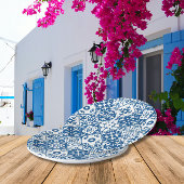 Assiettes En Carton Santorini Carreaux Bleus thème grec/ espagnol
