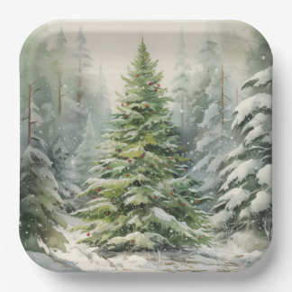 Assiettes En Carton Sapin de Noël