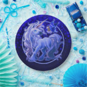 Assiettes En Carton Sapphire Sparkle Blue Unicorn (Fête)