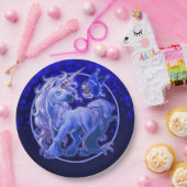 Assiettes En Carton Sapphire Sparkle Blue Unicorn (Fête)