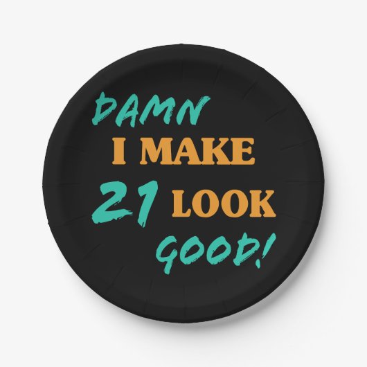 Assiettes En Carton Sarcastique 21e anniversaire Attitude (Devant)