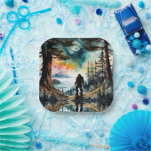 Assiettes En Carton Sasquatch debout sous le clair de lune (Fête)