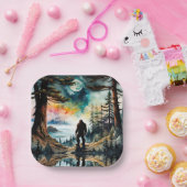 Assiettes En Carton Sasquatch debout sous le clair de lune (Fête)