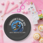 Assiettes En Carton Sasquatch's Silent Sets Surfing Bigfoot Black (Fête)
