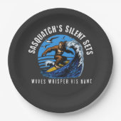 Assiettes En Carton Sasquatch's Silent Sets Surfing Bigfoot Black (Devant)