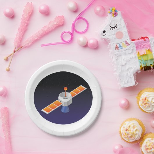 Assiettes En Carton Satellite dans l'espace (Fête)