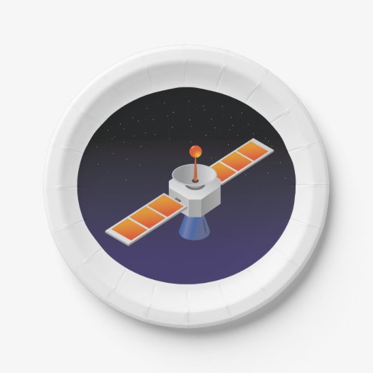 Assiettes En Carton Satellite dans l'espace (Devant)