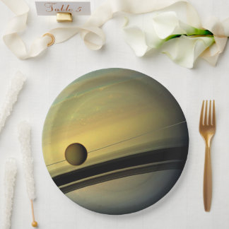 Assiettes En Carton Saturn Tableware from the Celestial Collection
