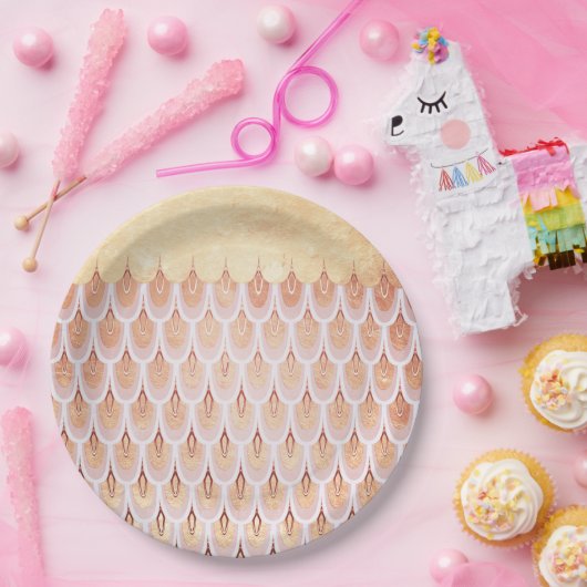 Assiettes En Carton Saumon brillant Parties scintillant rose Sirène éc (Fête)