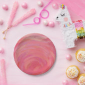 Assiettes En Carton Saumon Swirl (Fête)