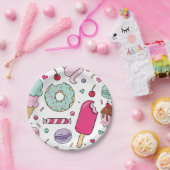 Assiettes En Carton Saupoudrer de crème glacée et de gâteaux Anniversa (Fête)