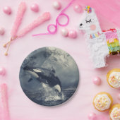 Assiettes En Carton Sauts de baleines tueuses sauvages (Fête)