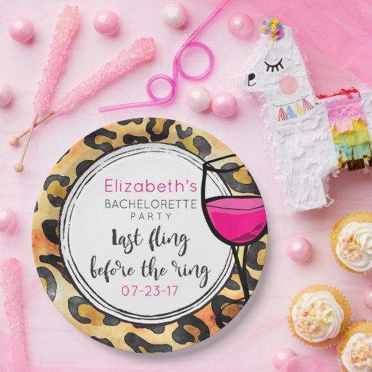 Assiettes En Carton Sauvage Leopard Spots Motif Dernier Fling Bachelor (Fête)