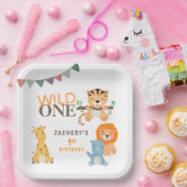 Assiettes En Carton Sauvage PERSONNALISÉ UN 1er premier anniversaire (Fête)