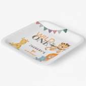 Assiettes En Carton Sauvage PERSONNALISÉ UN 1er premier anniversaire (Angulaire)