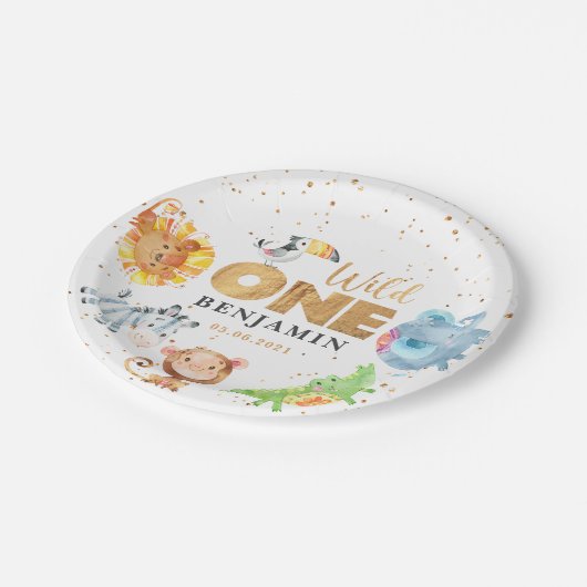 Assiettes En Carton Sauvage Une Jungle 1ère Plaque Papier Anniversaire (Angle)