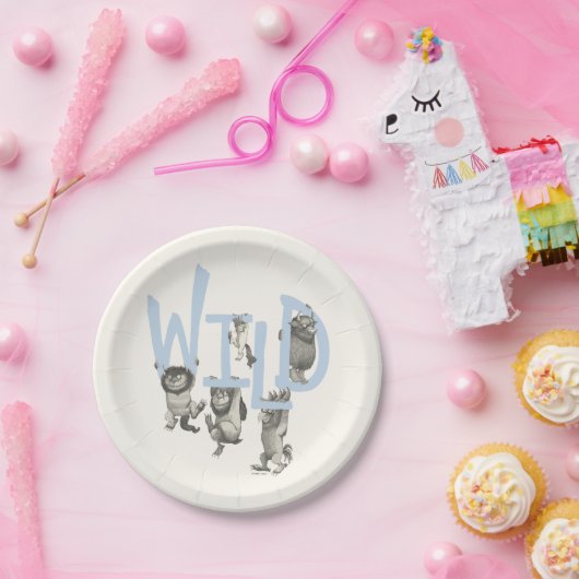 Assiettes En Carton SAUVAGE | Wild Things et Max - Bleu (Fête)