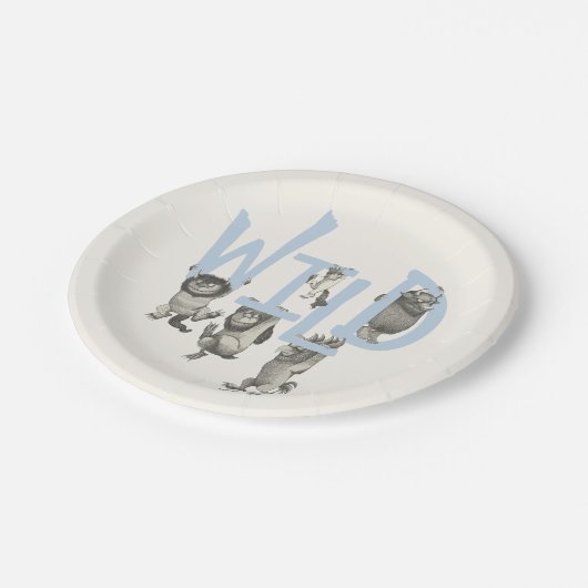 Assiettes En Carton SAUVAGE | Wild Things et Max - Bleu (Angle)