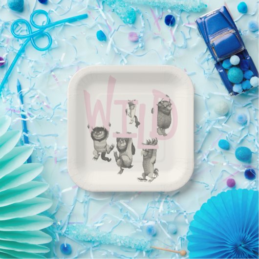 Assiettes En Carton SAUVAGE | Wild Things et Max - Rose (Fête)