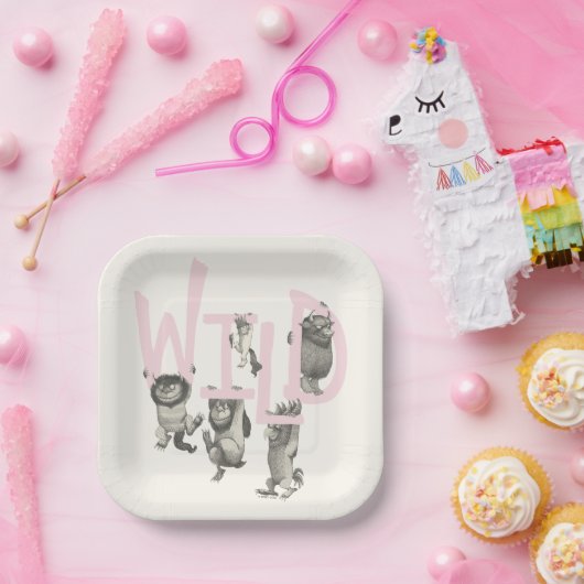 Assiettes En Carton SAUVAGE | Wild Things et Max - Rose (Fête)