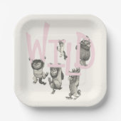 Assiettes En Carton SAUVAGE | Wild Things et Max - Rose (Recto)