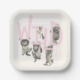 Assiettes En Carton SAUVAGE   Wild Things et Max - Rose