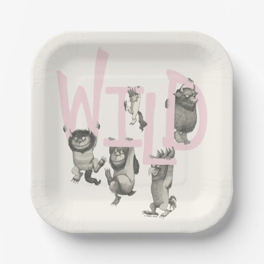 Assiettes En Carton SAUVAGE | Wild Things et Max - Rose (Recto)